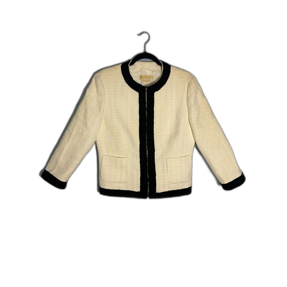 Old Money Quiet Luxury Grandmacore Michael Kors White Structured Jacket